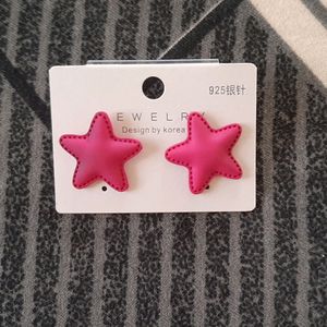 Pink Star Shape Leather Finish Studs