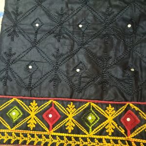 Black Embroidery Cotton Suit