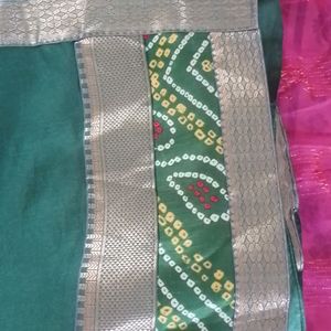 Bandhej Saree With Blouse Piece