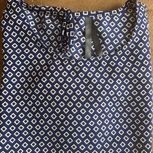 Blue Round Neck Boxy Top