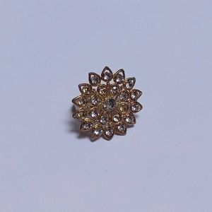 Golden Crystal party Wear Stylish Ring