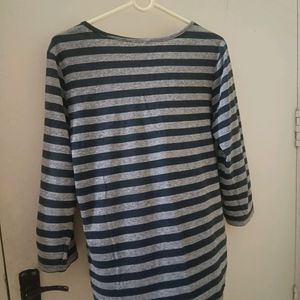 Max Black-Grey Stripped Cotton Top