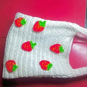Crochet Strawberry 🍓 Tote Bag 🎀