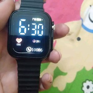 Black Stylesh  Digital Watch With Branded Strap