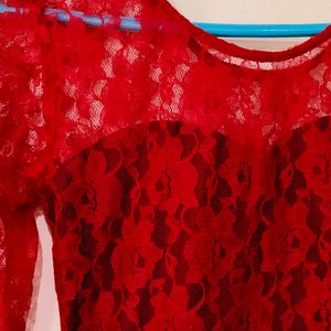 Women's Red Net Dress