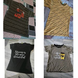 Pack Of 4 Tshirt For Women Girls