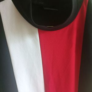 Women Colorblock Black And Red Dress