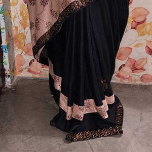 Saree Black With Coffee Brown Palla