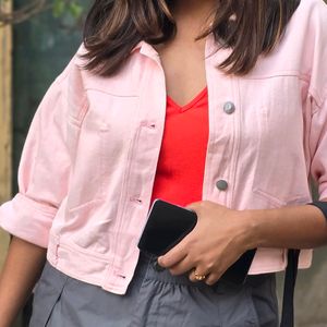 Pink Denim Jacket