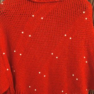 Red Poncho For Women❣️