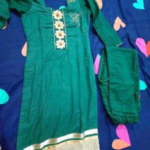 Suit And Pant Set With Butterfly Dupatta