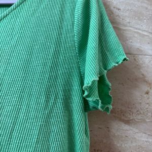 Ribbed Green Top