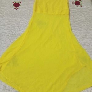 Yellow Middi Dress Can Wear With Jeans