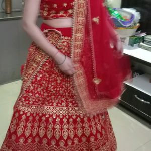 Cherry red lehenga