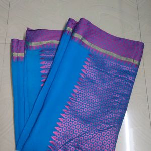 Blue Colour Cotton Saree 💙