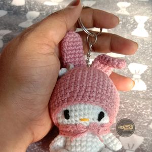 Cartoon Character Melody Crochet Keychain