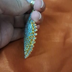 CZ 🦚 Peacock Feather Shape Pendent