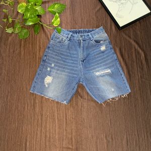 Trending Ribbed Boyfriend Shorts Denim Size S Stre