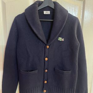 Lacoste, Navy Blue, Shawl Collar Cardigan