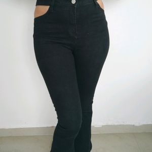 High Waist Trendy Side Cut Ball Bottom Jeans..,Boo