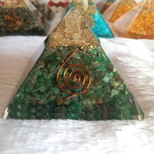 Green Jade Orgonite Pyramid For Financial Growth