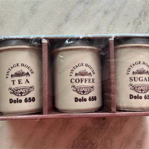 Set Of 3 Jars- Tea Coffee Sugar