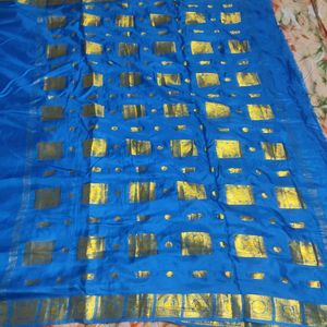 Blue Mysore Silk Saree