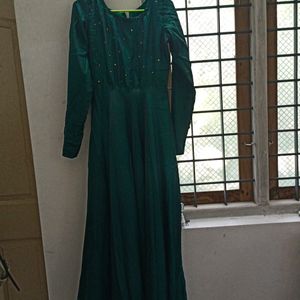 Dark Green Gown For Party Wear