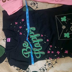 Black T Shirt top For 6-7 Years Old Girl