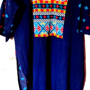 Navy blue kurti with beautiful prints