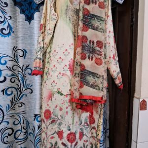 Printed Suit With Dupatta