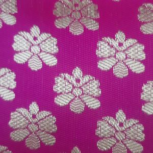 Beautiful New Hot Pink Banarasi Saree With Blouse