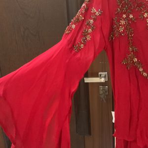 SHeavy Party Wear Gown With Handwork Desginer Slev