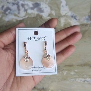 Rose Gold Plated Korean Earrings For Girls