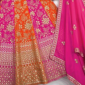 Double colour Lehenga Choli