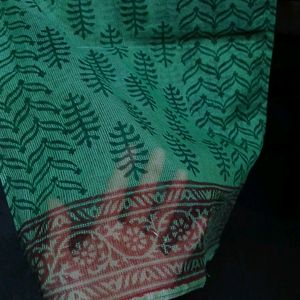 Green Printed Kota Doriya Saree