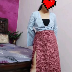 Side Slit Long Skirt