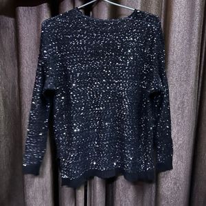 Sequins Black Sweat Top