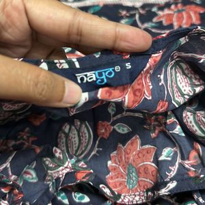 Nayo Blue Floral Print Kurtha Set