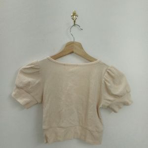 PUFF SLEEVE CROP Top