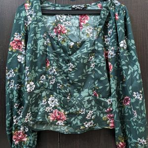 Floral Green Formal Top