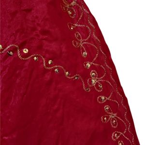 Red Embroidered Chunnari Dupatta Festive