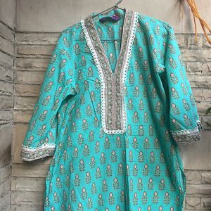 Libas Motifs Printed Sea Green Kurta Set