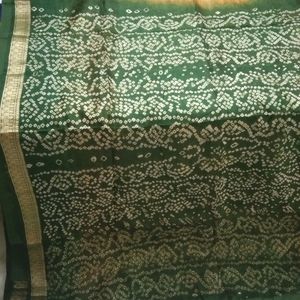 brand new chanderi silk golden border & फॉल saree