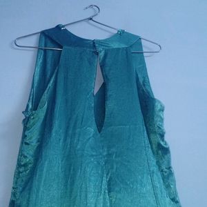 Sea Green Glass Work Party Gown