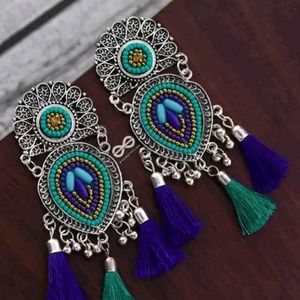 New Blue Tassel Earring