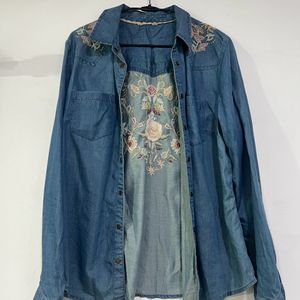 Light Weight Embroidered Denim Shirt