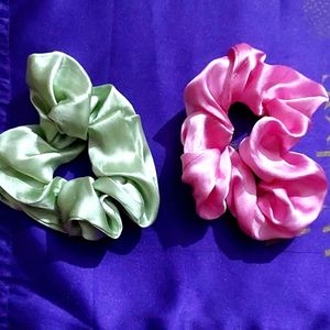 Satin Scrunchies Set Of 2