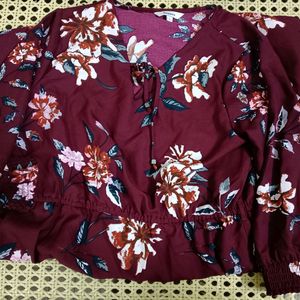 Bossini Knee Length Maroon Dress