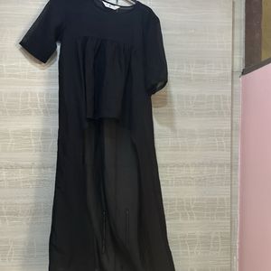 Pankh Black Front Open Georgette Maxi dress